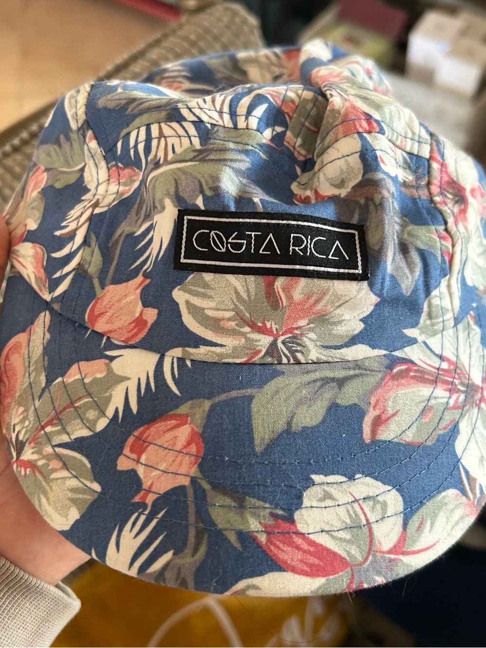 Costa Rica Floral strapback Hat - Blue and Coral cap unisex #96